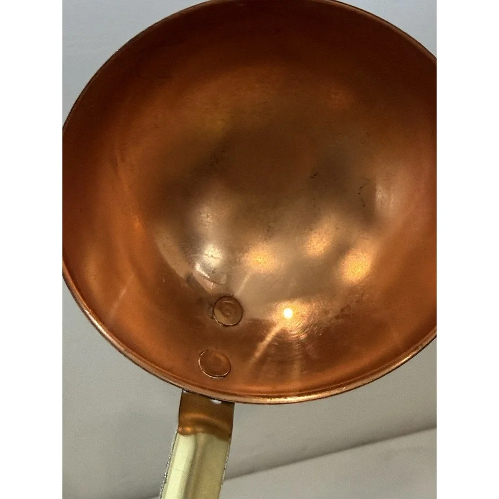 Vintage/Antique Solid Copper & Brass Handle 2pc Utensil Set w/ Hanging Loops